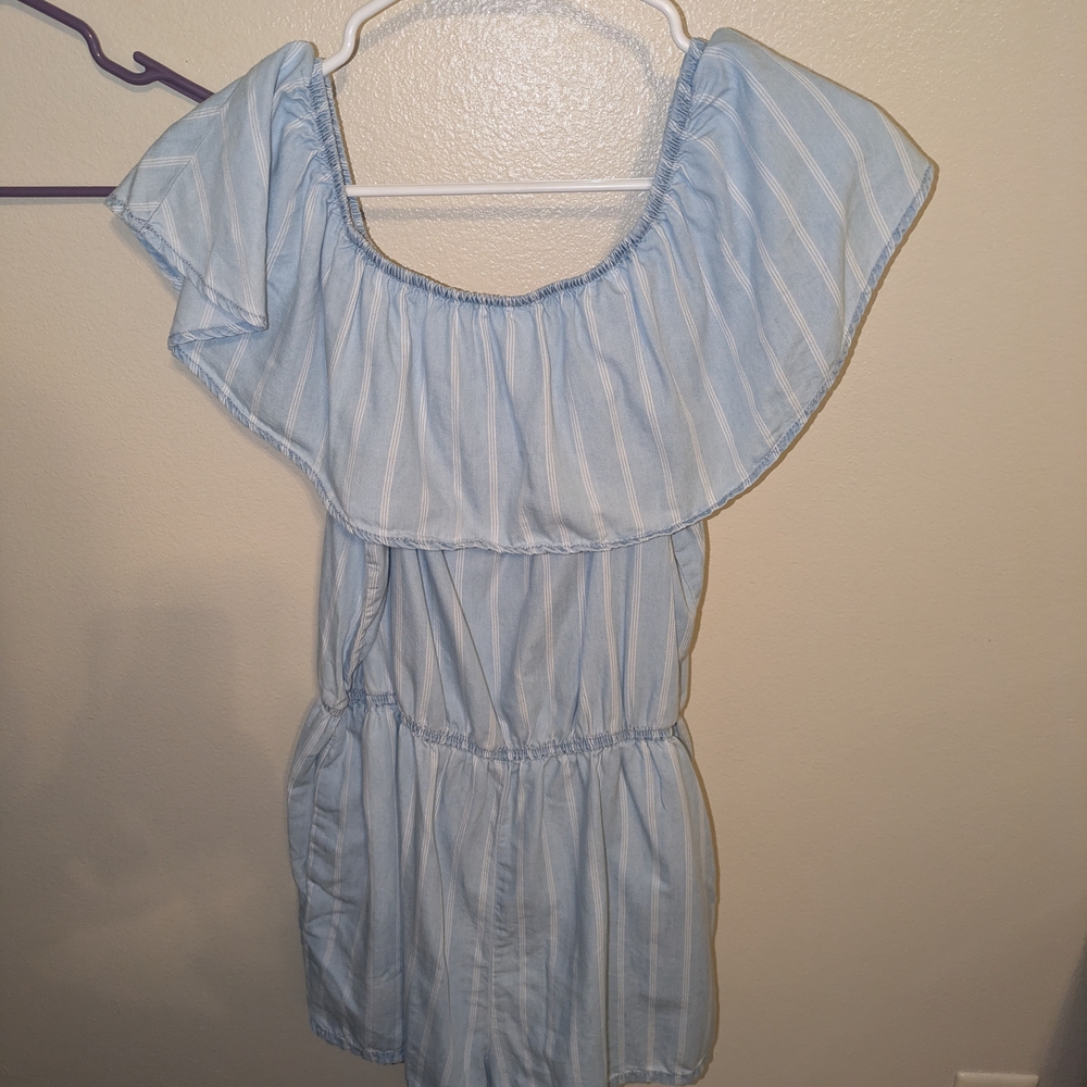 Light Blue Off-Shoulder Romper